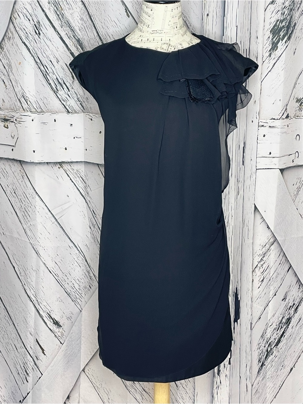 Hanii Y Cap Sleeve Mini Dress Black 38 (Small)